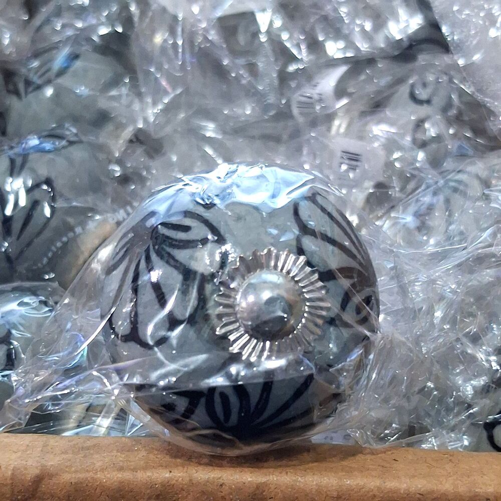 12 NEW Metal Magic LLC Ceramic Drawer Pull Knob Floral Yellow Green Red Cottage